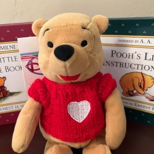 NEW 3 Piece Winnie the Pooh Advice Bundle (1 Plush, 2 Books)